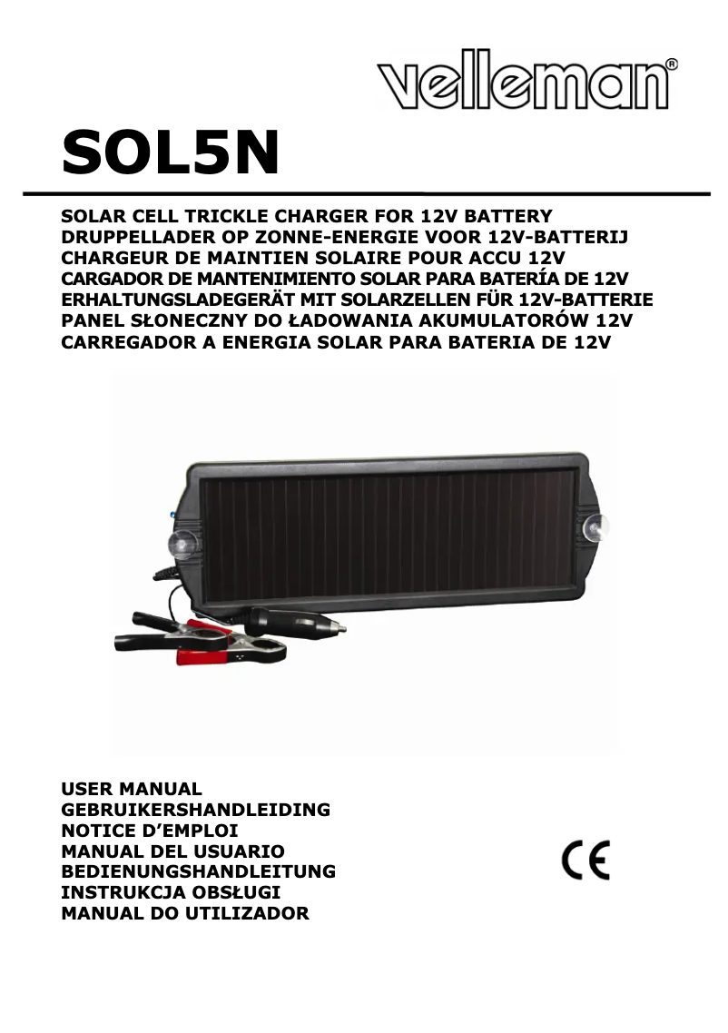 Page n°1 - Manuel utilisateur Velleman SOL5N