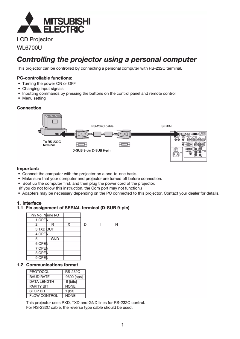 Image de la première page du manuel de l'appareil WL6700LU
