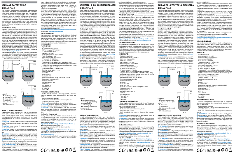Page 1 de la notice Manuel utilisateur Shelly 1 Plus PM