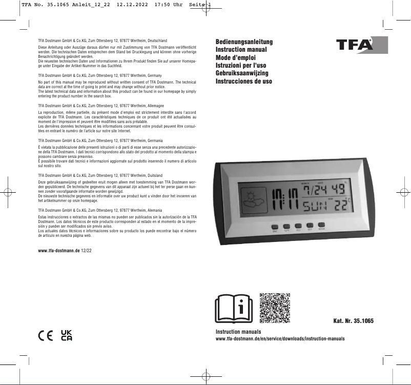 Image de la première page du manuel de l'appareil 35.1065