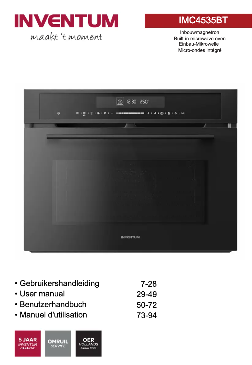 Page 1 de la notice Manuel utilisateur Inventum IMC4535BT