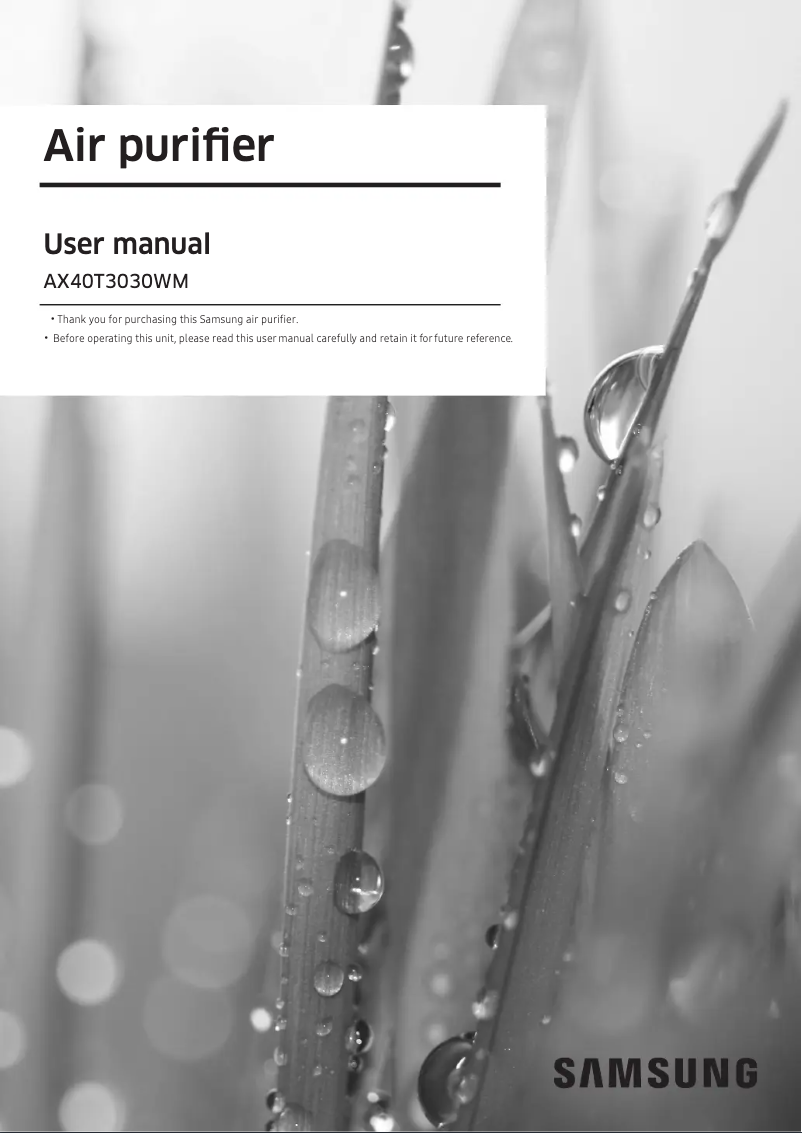 Page n°1 - Manuel utilisateur Samsung AX40T3030WM