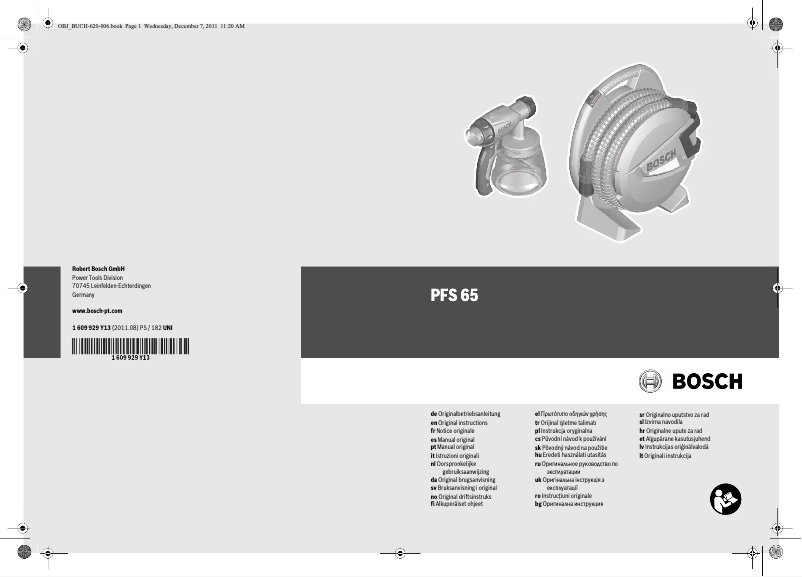 Page 1 de la notice Manuel utilisateur Bosch PFS 65