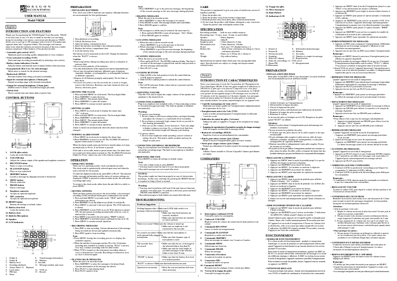 Page 1 de la notice Manuel utilisateur Philips VR268