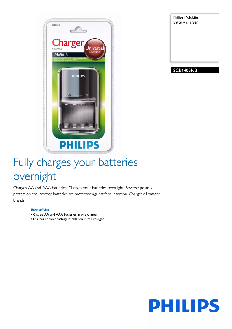 Page n°1 - Brochure Philips MultiLife SCB1405NB
