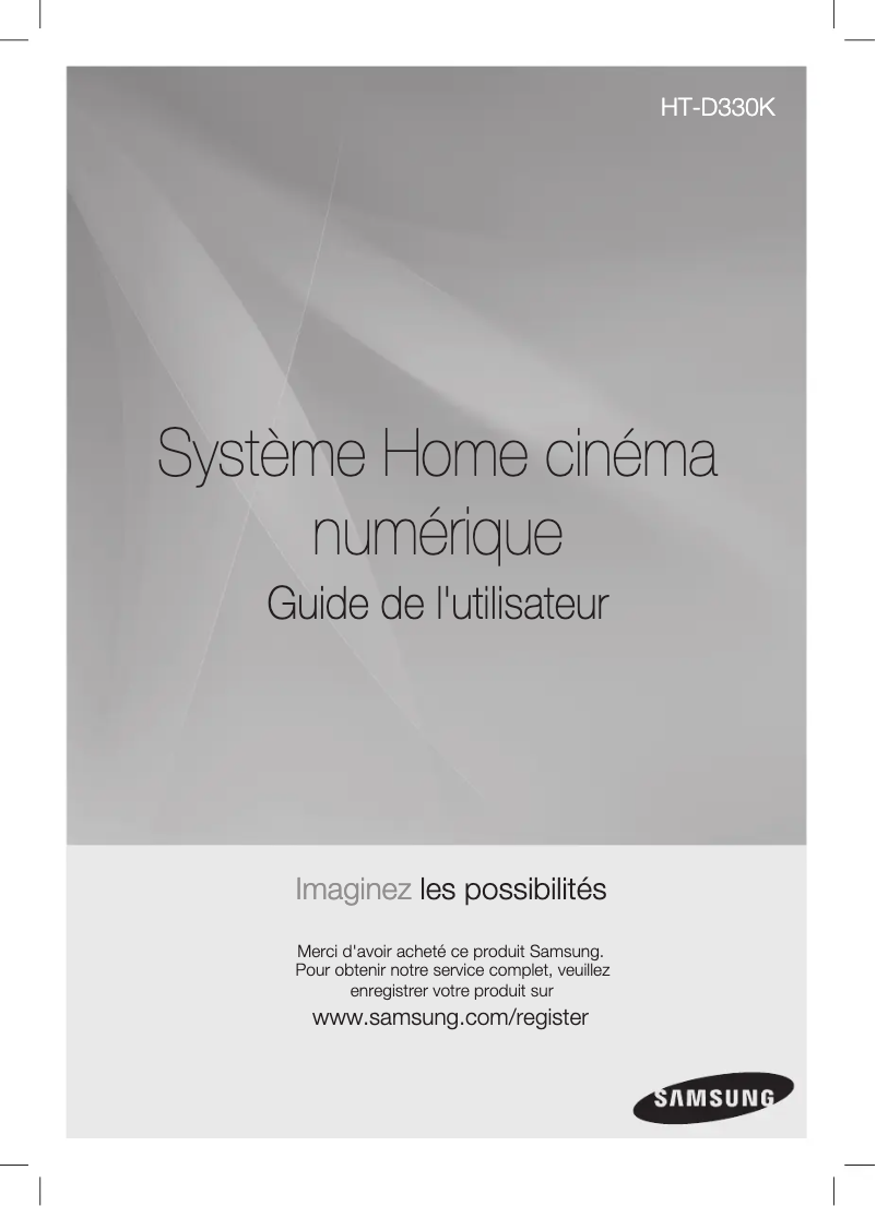 Page n°1 - Manuel utilisateur Samsung HT-D330K