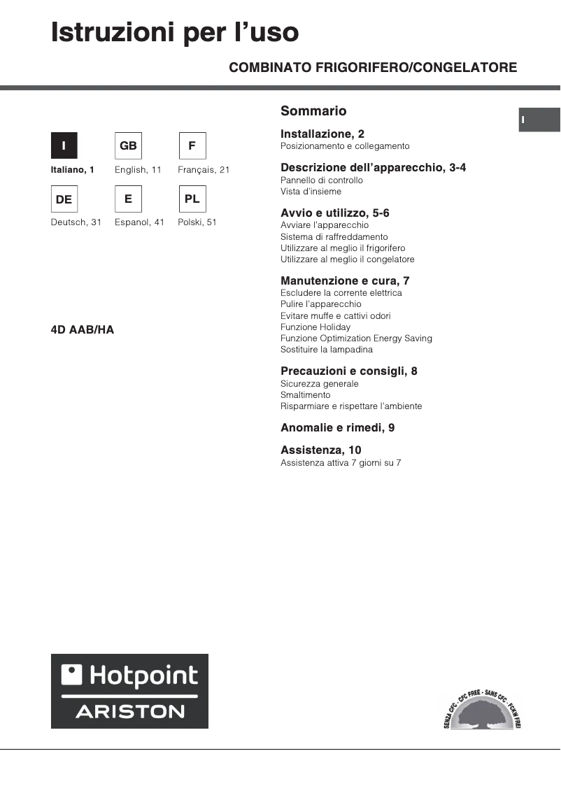 Image de la première page du manuel de l'appareil 4D AAB/HA