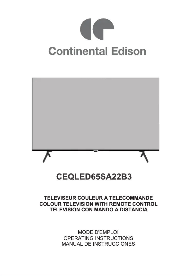 Página 1 del manual Manual de usuario Continental Edison CEQLED65SA22B3