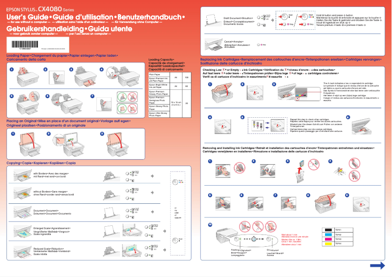 Page 1 de la notice Manuel utilisateur Epson Stylus CX4080