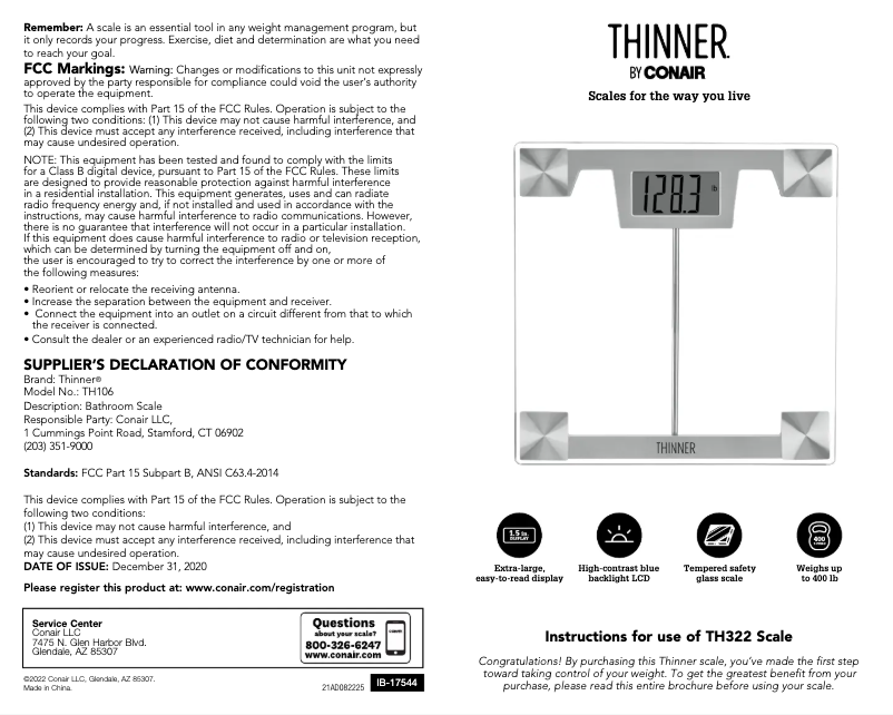 Image de la première page du manuel de l'appareil Thinner TH322