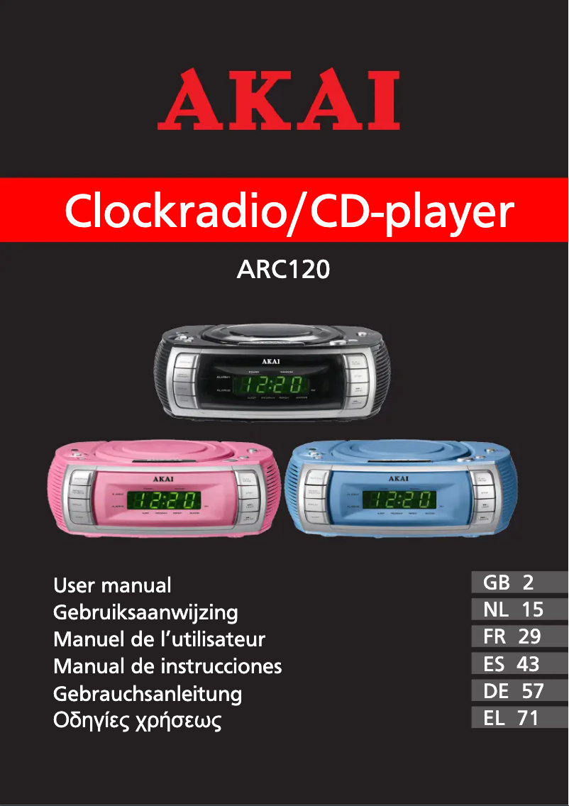 Page 1 de la notice Manuel utilisateur AKAI ARC120BK