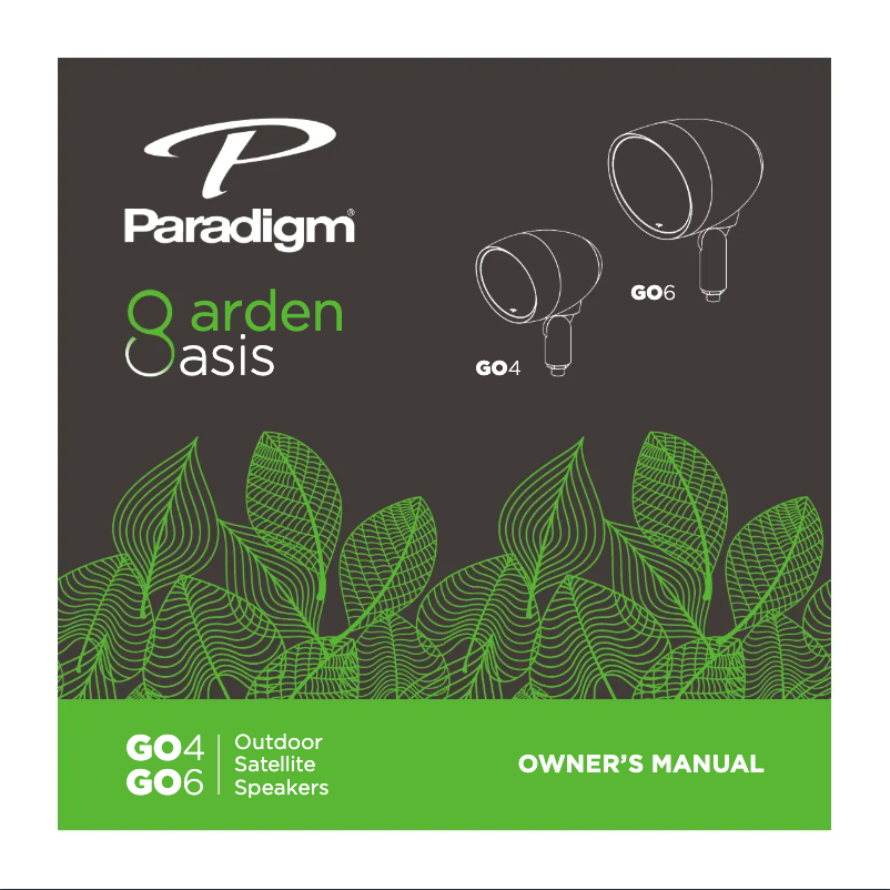 Page n°1 - Manuel utilisateur Paradigm GO12SW