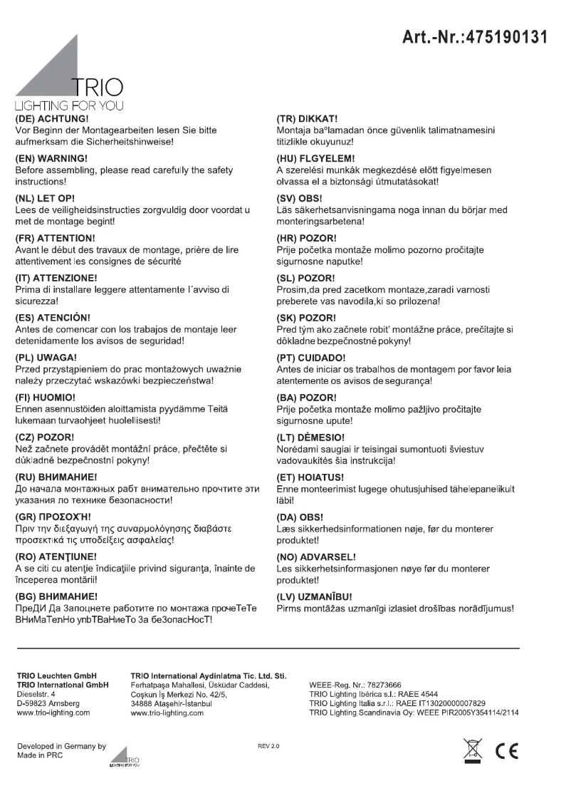 Image de la première page du manuel de l'appareil Tento 475190131