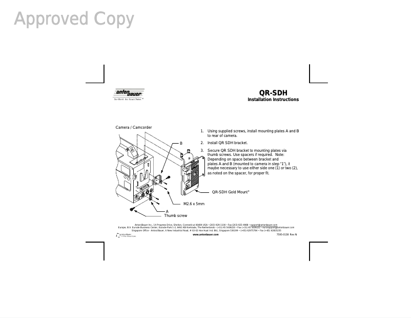 Page n°1 - Manuel utilisateur Anton/Bauer QR-SDH