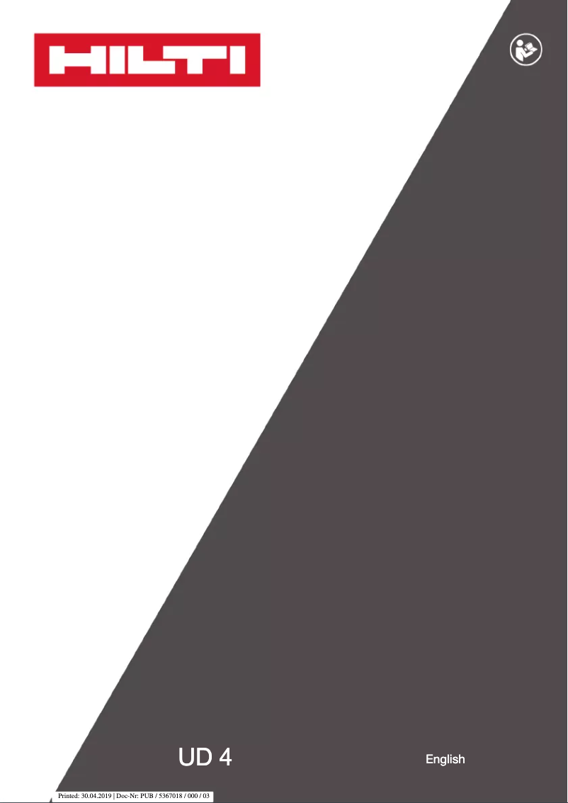 Page n°1 - Manuel utilisateur Hilti UD 4