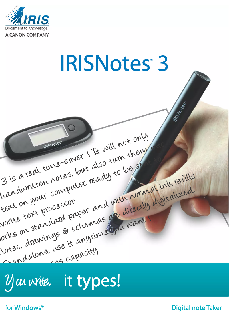 Página 1 del manual Manual de usuario I.R.I.S. IRISNotes 3