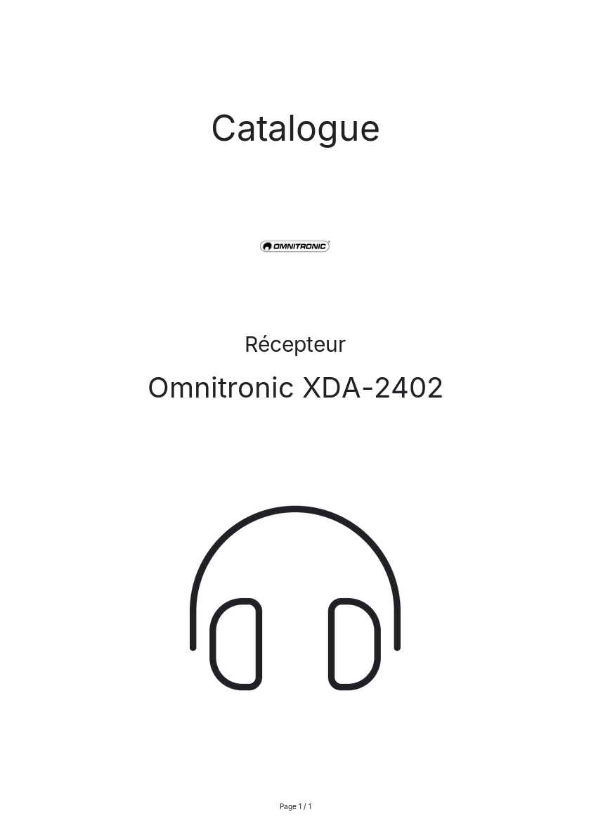 Image de la première page du manuel de l'appareil XDA-2402
