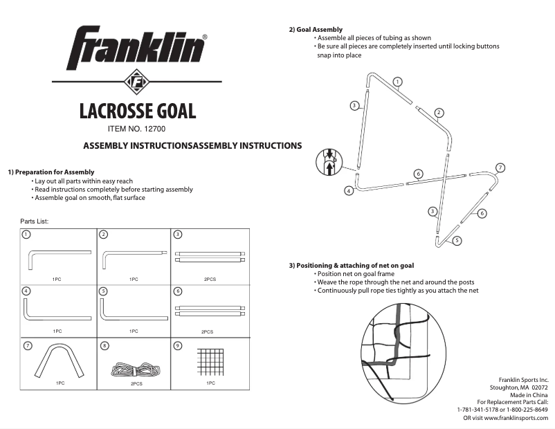 Page n°1 - Manuel utilisateur Franklin 12700