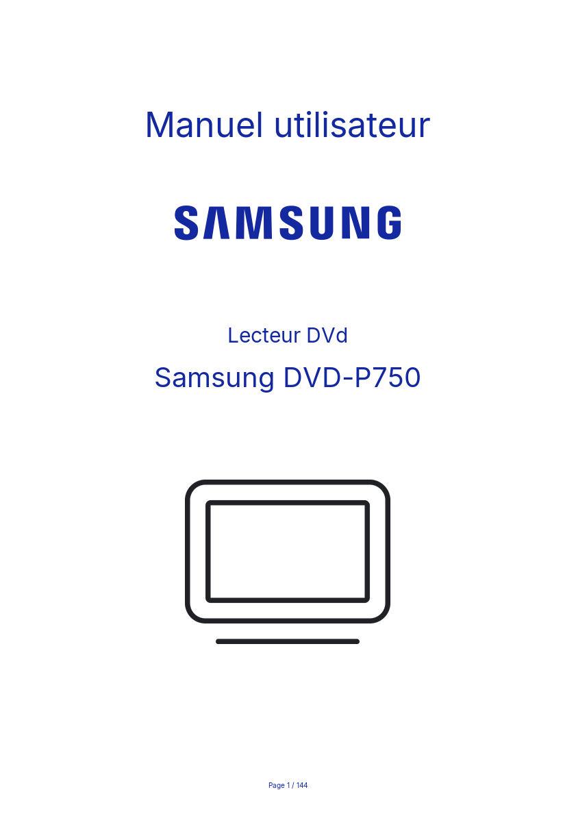 Page n°1 - Manuel utilisateur Samsung DVD-P750