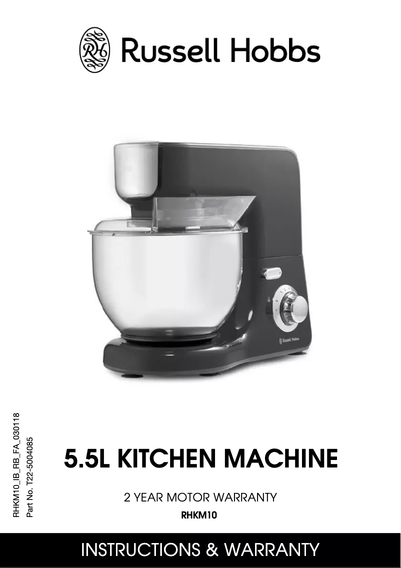 Page n°1 - Manuel utilisateur Russell Hobbs Kitchen Machine RHKM10