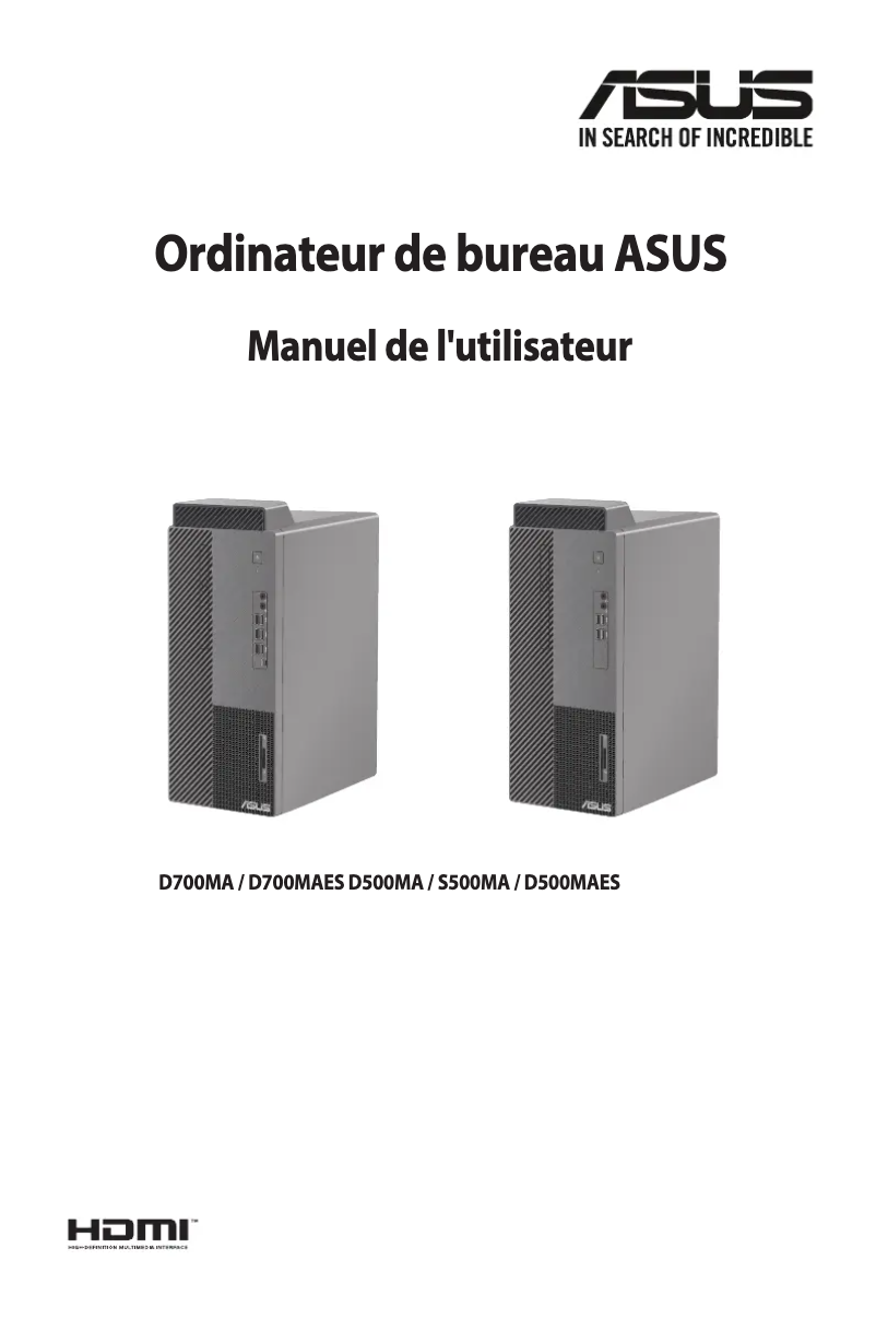 Page n°1 - Manuel utilisateur Asus ExpertCenter D7 Mini Tower D700MA