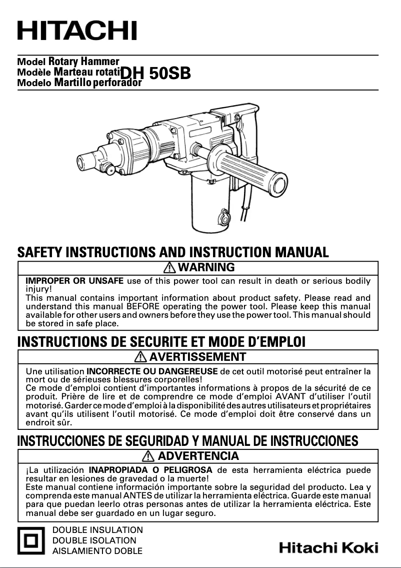 Image de la première page du manuel de l'appareil DH 50SB