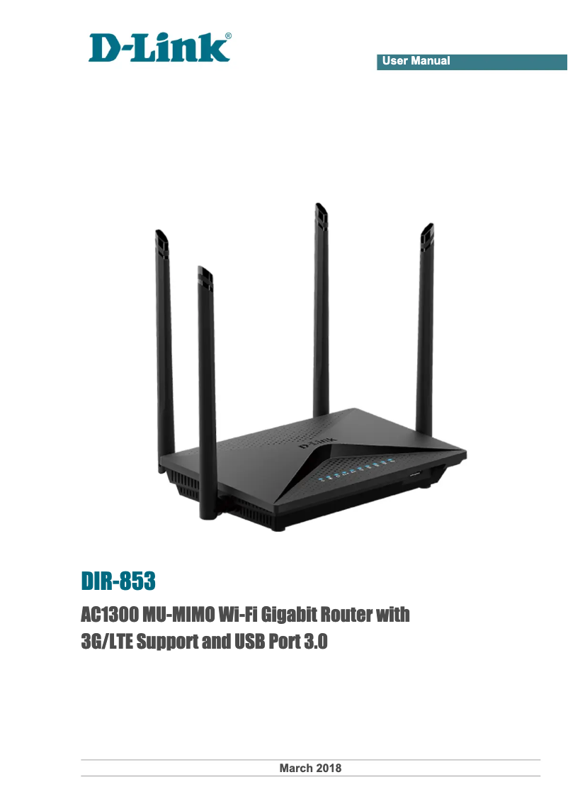 Page 1 de la notice Manuel utilisateur D-Link DIR‑853