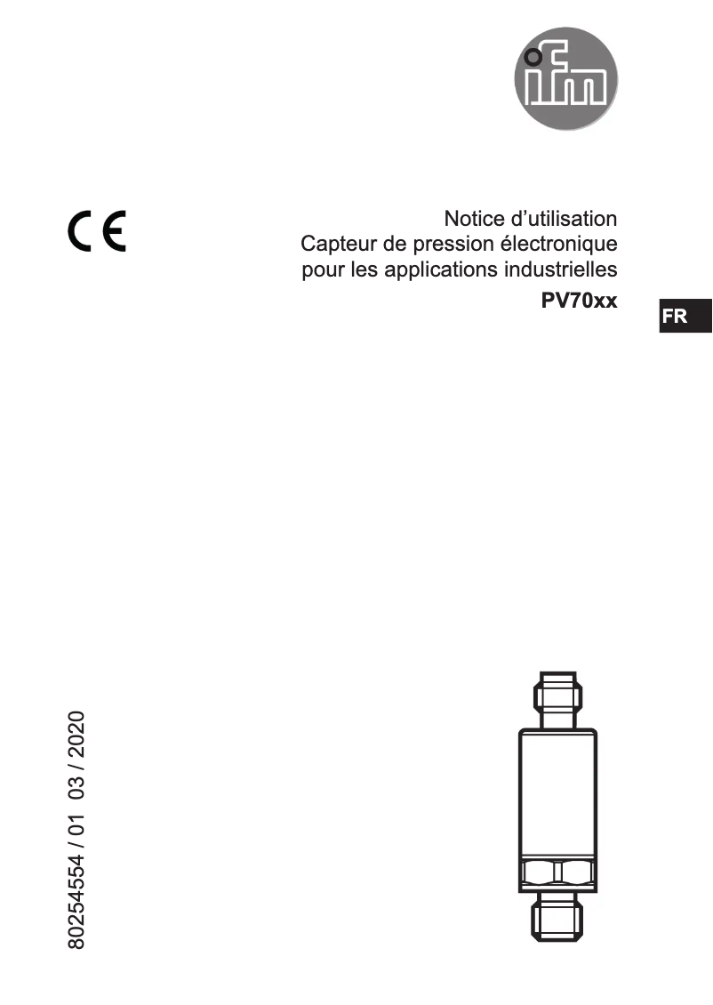 Page n°1 - Manuel utilisateur IFM PV7004