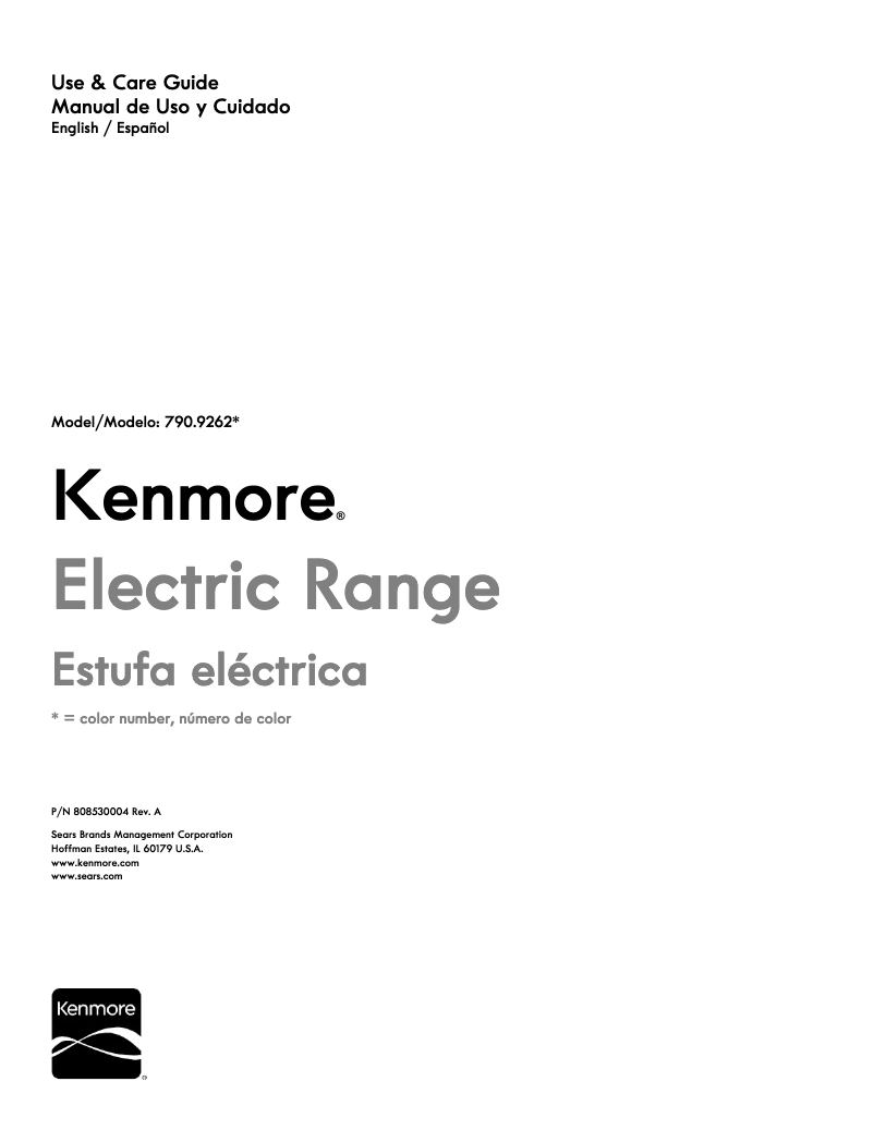 Page n°1 - Manuel utilisateur Kenmore 790.92623