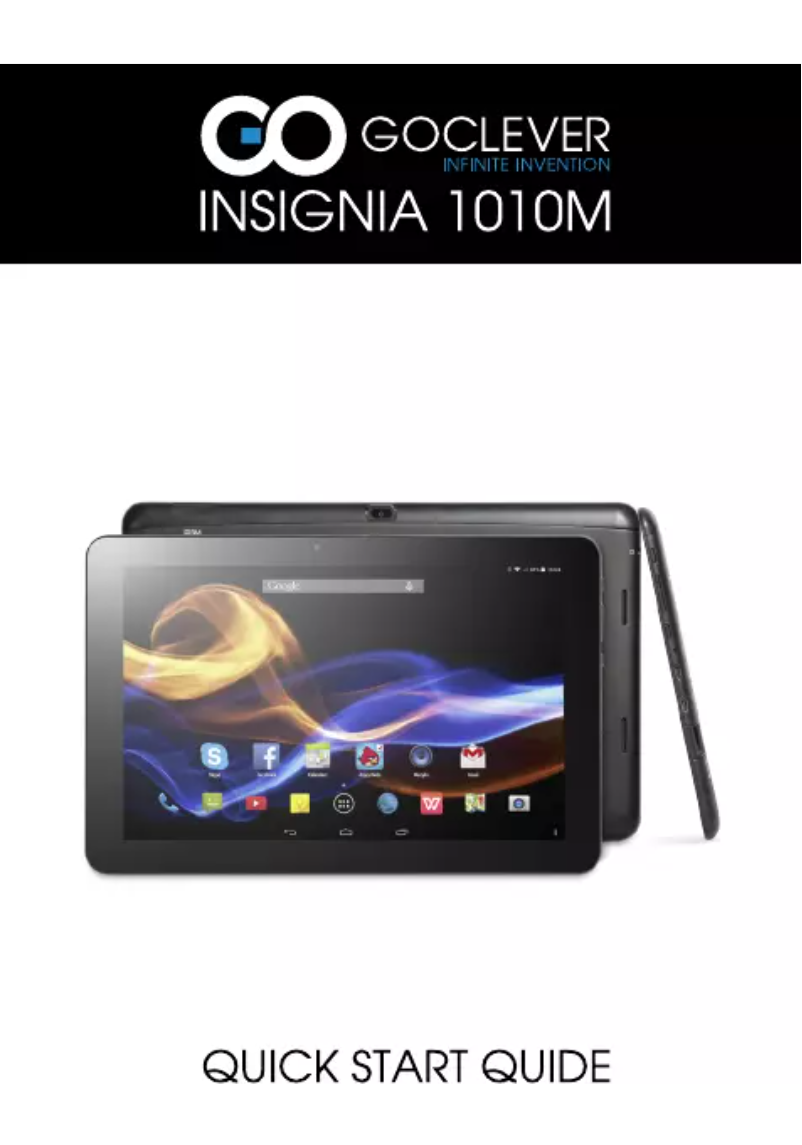 Page 1 de la notice Manuel utilisateur GoClever Insignia 1010M