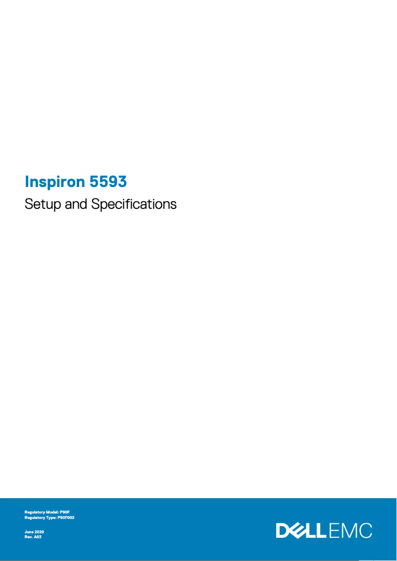 Page n°1 - Guide d'installation Dell Inspiron 5593