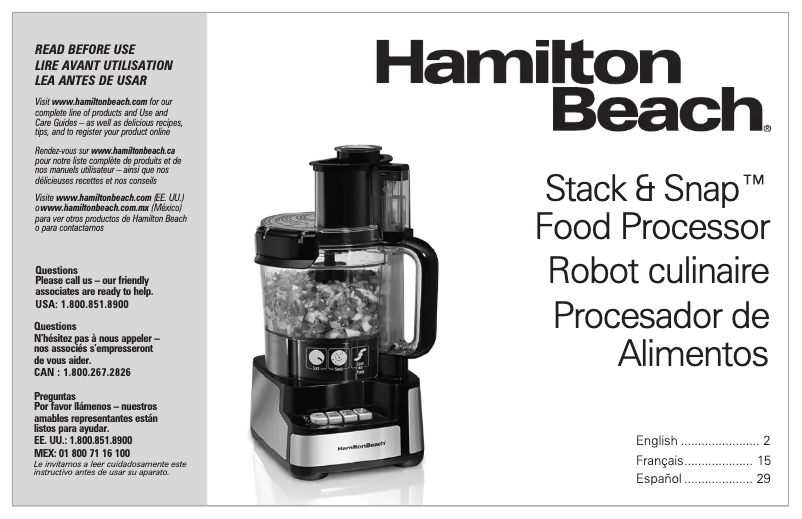 Page n°1 - Manuel utilisateur Hamilton Beach Stack & Snap 70728