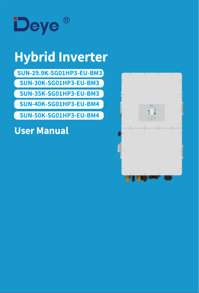 Page 1 de la notice Manuel utilisateur Deye SUN-29.9K-SG01HP3-EU-BM3