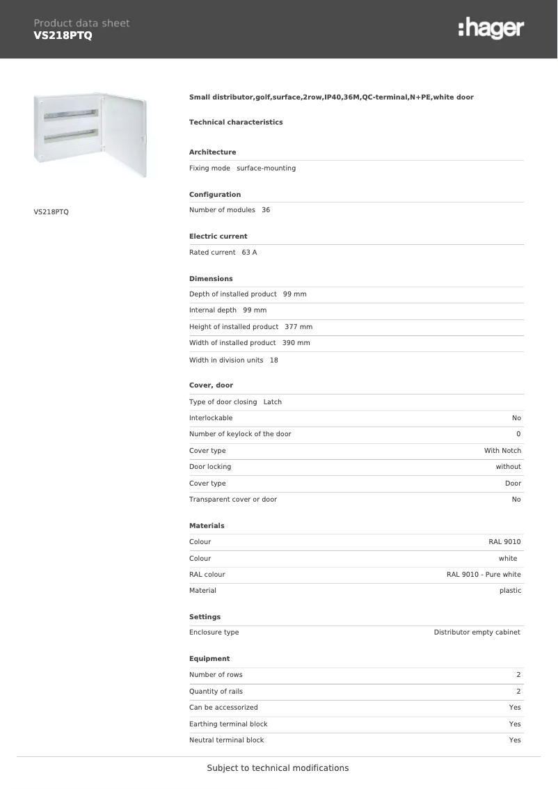 Image de la première page du manuel de l'appareil VS218PTQ