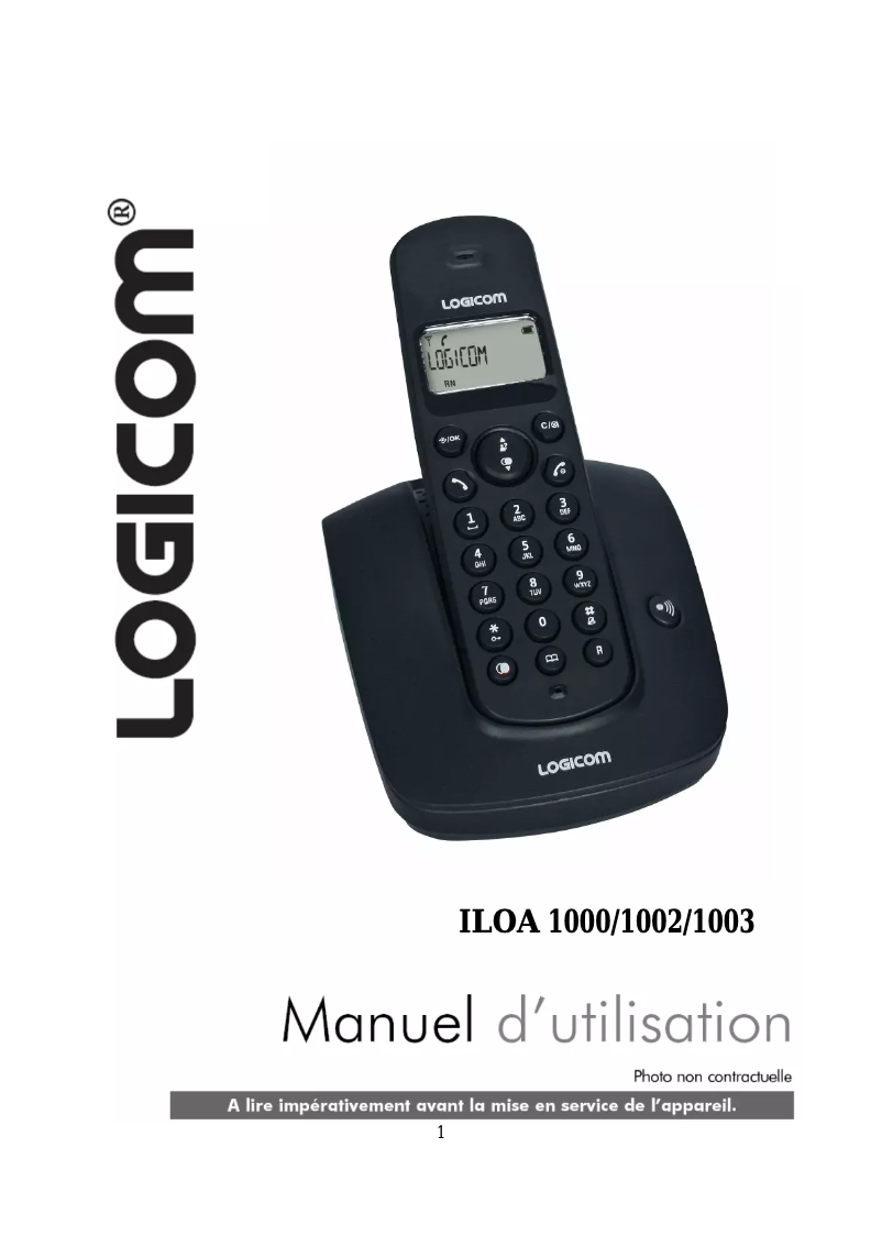 Page 1 of the manual User Manual Logicom Iloa 1000