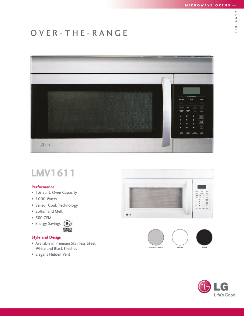 Image de la première page du manuel de l'appareil LMV1611SW