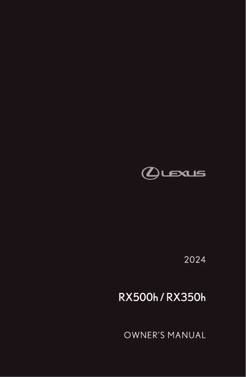 Imagen de la primera página del manual del dispositivo RX 350h (2024)