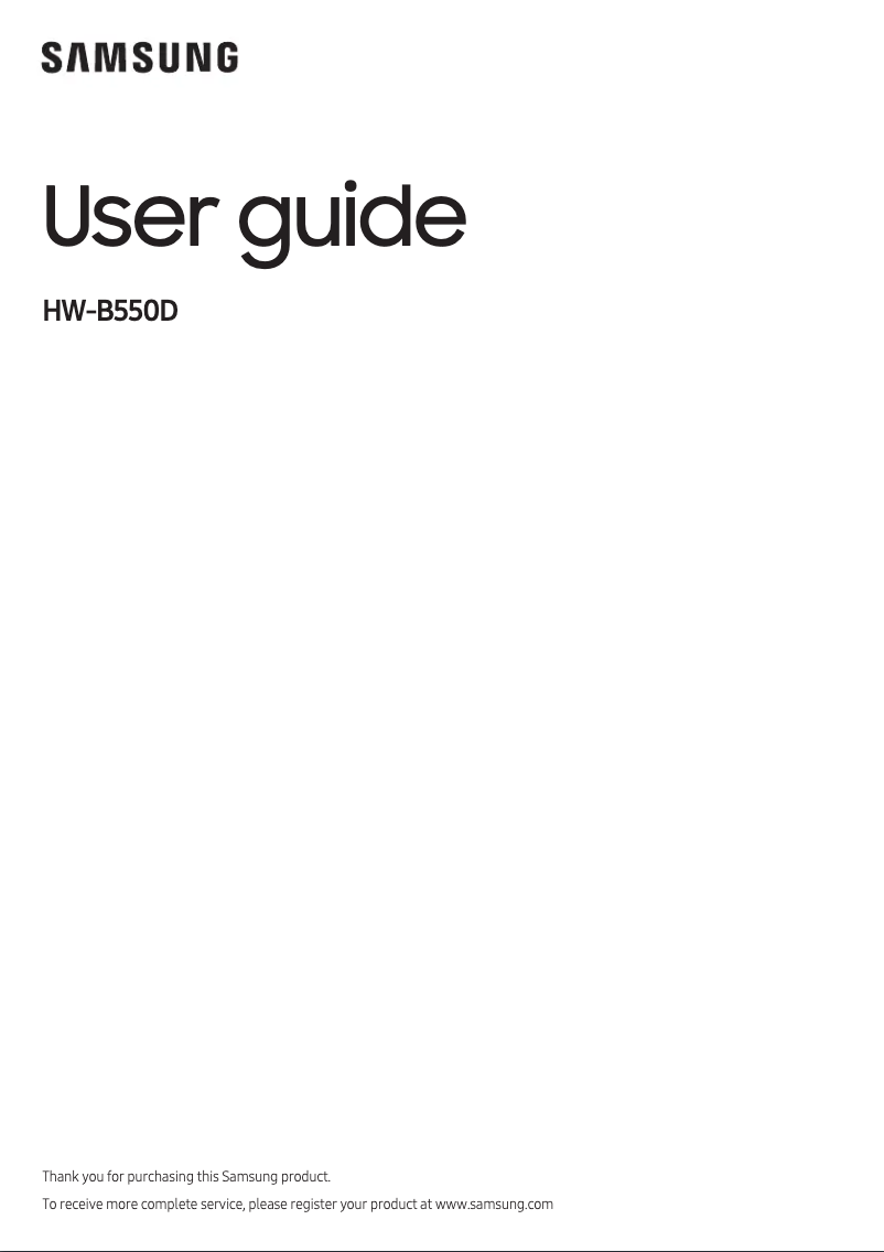 Page 1 de la notice Manuel utilisateur Samsung HW-B550D