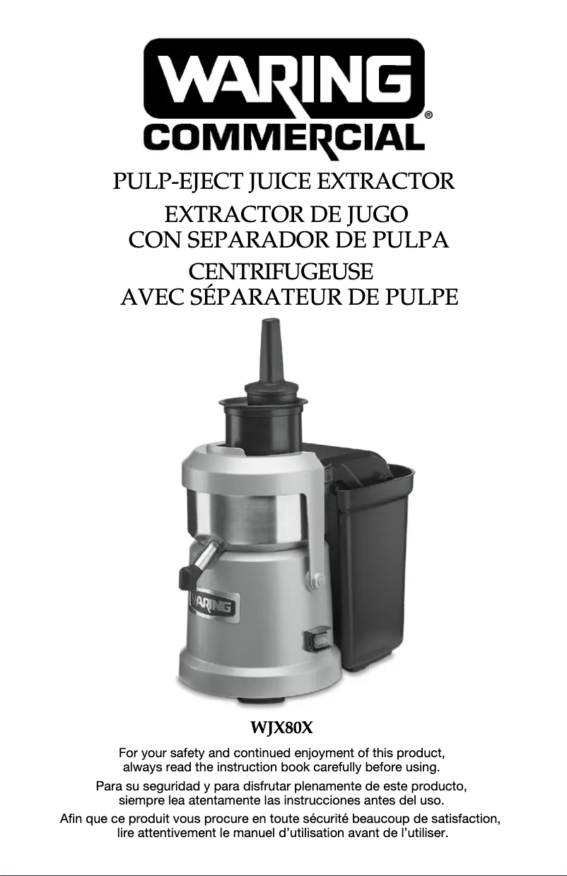 Página 1 del manual Instrucciones / montaje Waring Commercial WJX80X