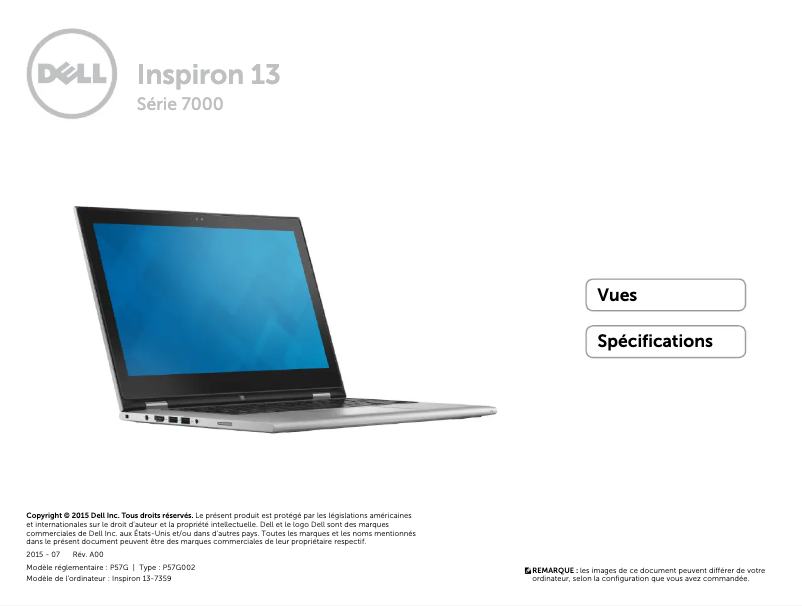 Imagen de la primera página del manual del dispositivo Inspiron 13