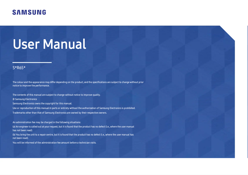 Page n°1 - Manuel utilisateur Samsung LS27R650FDUXEN