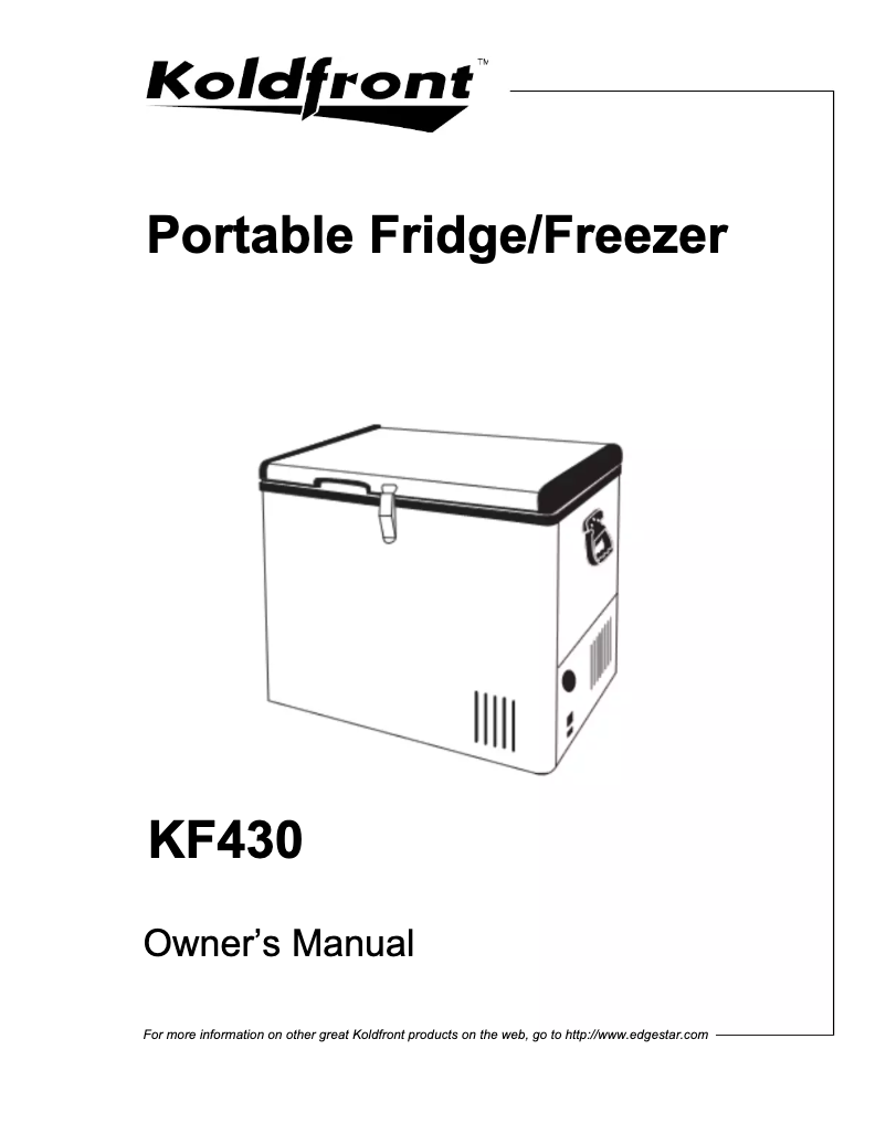 Page n°1 - Manuel utilisateur Koldfront KF430