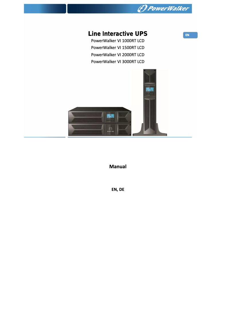 Page 1 de la notice Manuel utilisateur BlueWalker PowerWalker VI 1500RT LCD