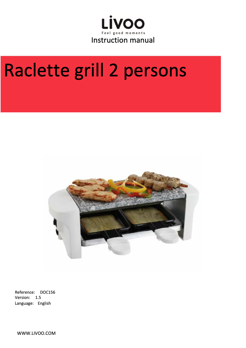 Page 1 de la notice Manuel utilisateur Livoo DOC156