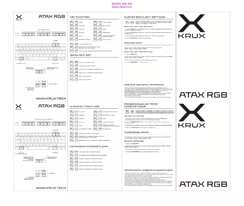 Image de la première page du manuel de l'appareil Atax RGB KRX0041