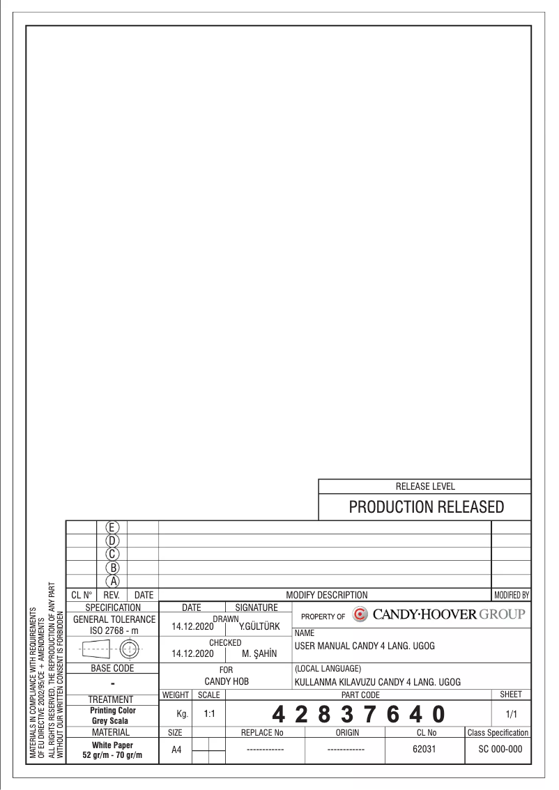 Image de la première page du manuel de l'appareil CSG6DPB