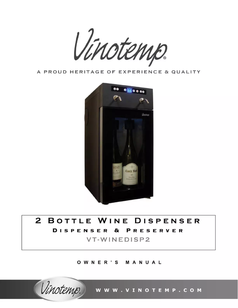 Page 1 de la notice Guide d'installation Vinotemp VT-WINEDISP2