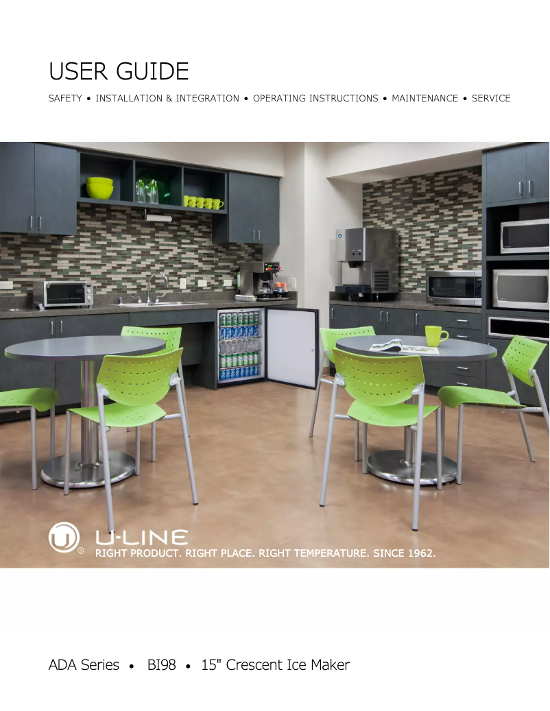 Page 1 de la notice Manuel utilisateur U-Line U-BI98W-00A