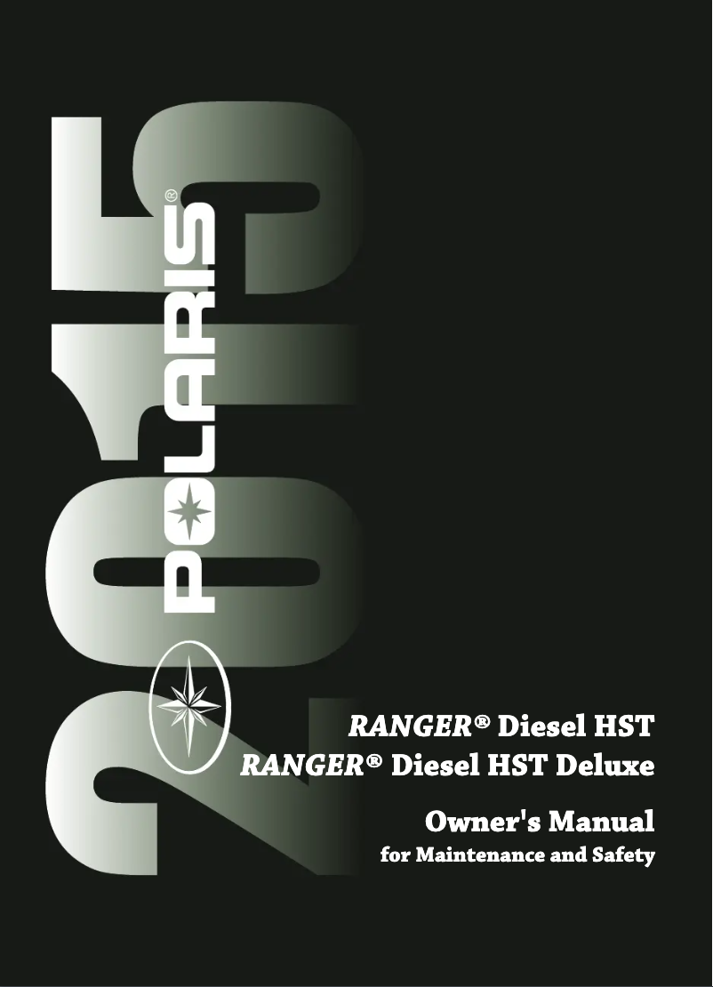 Page n°1 - Manuel utilisateur Polaris Ranger Diesel HST (2015)