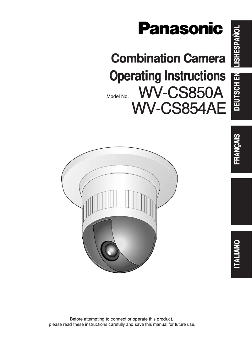 Page 1 de la notice Manuel utilisateur Panasonic WV-CS850